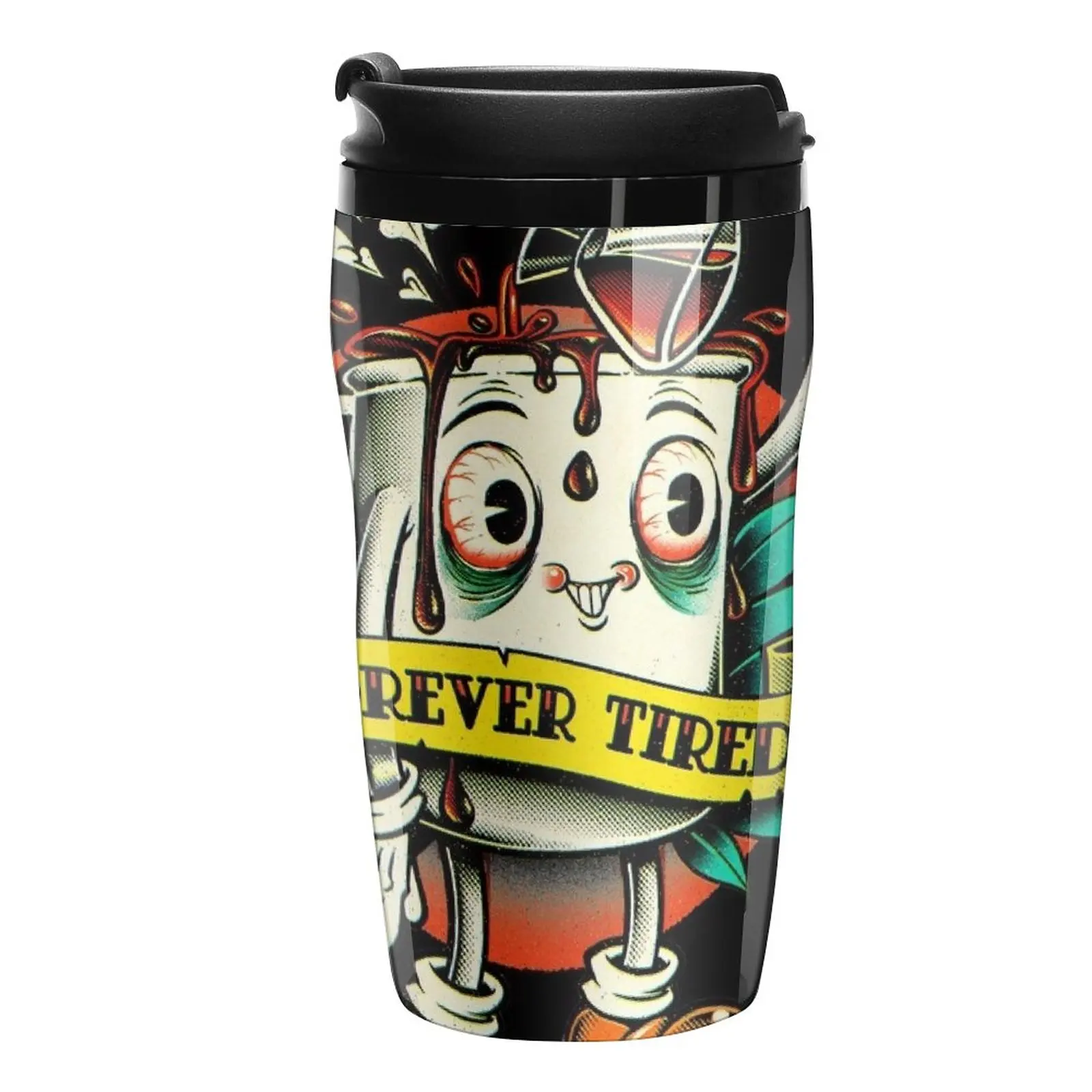 

New Forever Tired Coffee Mug Cartoon Character Travel Coffee Mug Breakfast Cups Thermos Cup Luxury Coffee Cup Set