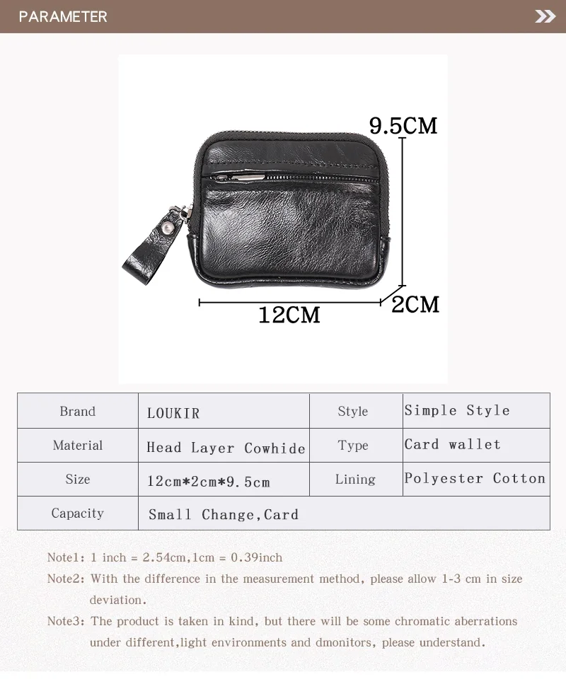 LUOKIR Einfache Münztasche, Leder-Geldbörse, Damen-Reißverschlusstasche aus weichem Leder, großes Fassungsvermögen, Geldbörse aus Rindsleder, Kartenhalter – Detail 2