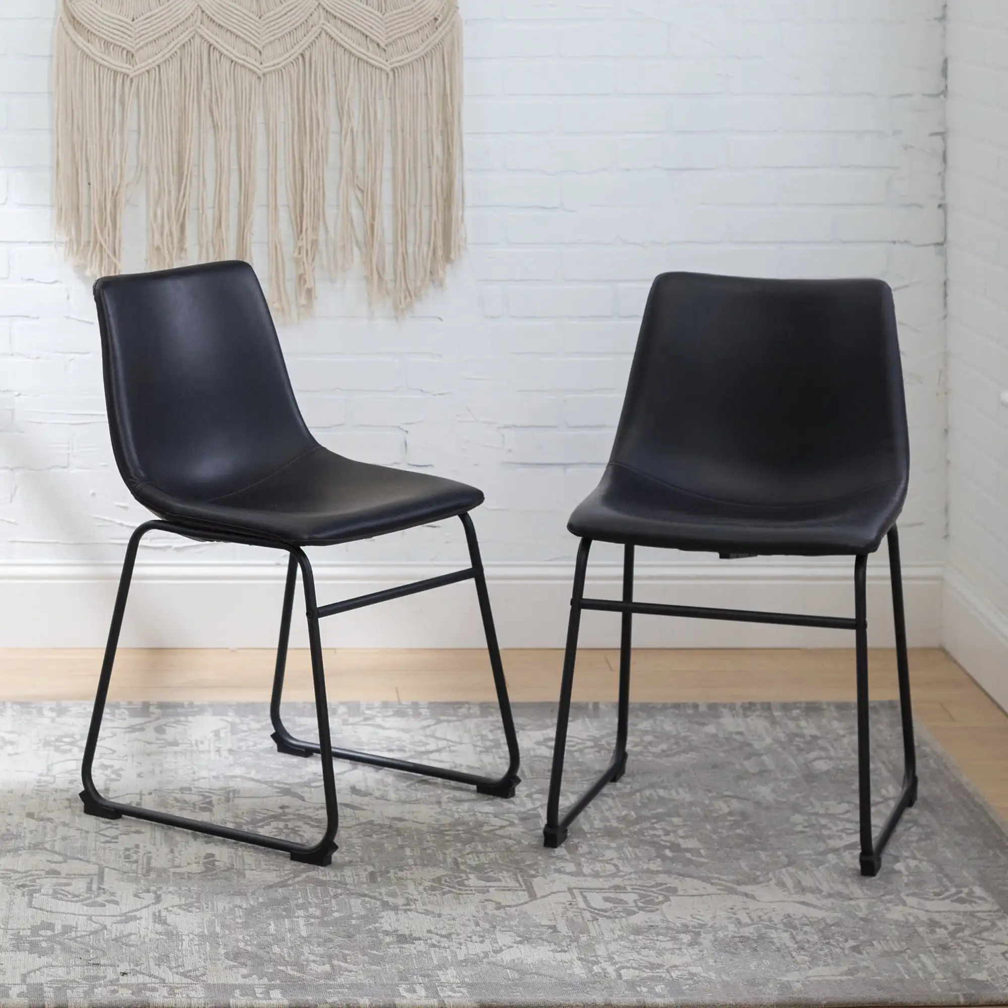 

Worthington Faux Leather Dining Chair, Set of 2, Black