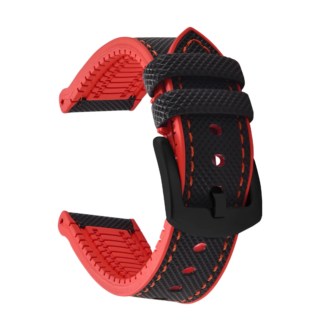 Waterproof Canvas Nylon Rubber Strap for Men's Accessories, Available in Multiple Sizes