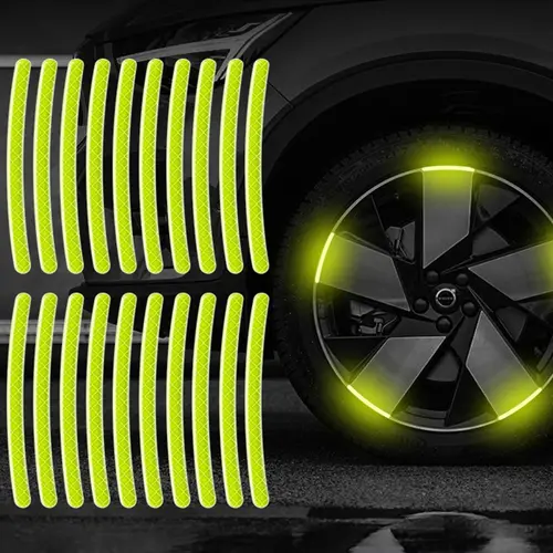 20pcs Car Wheel Hub Reflective Sticker Tire Rim Reflective Strips Luminous for Night Driving Car Bike Motorcycle Wheel Sticker - Image 11
