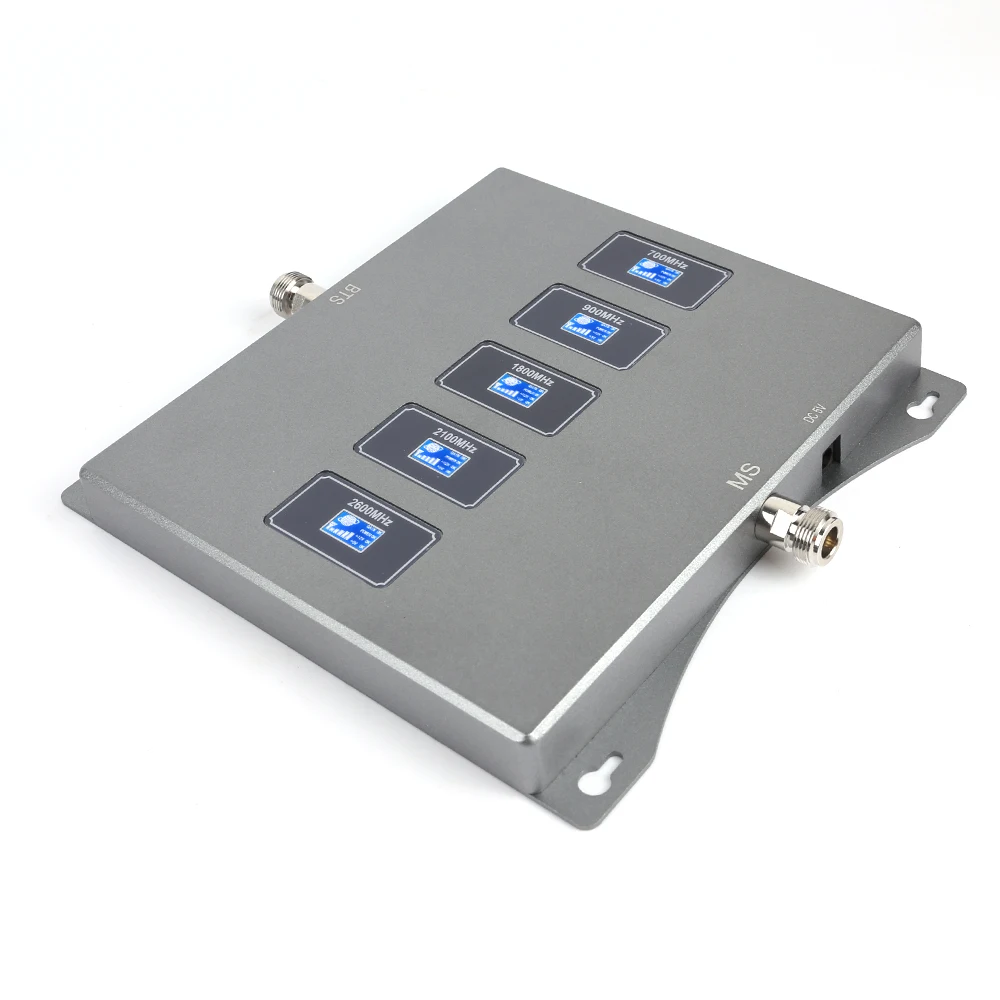 

70dB Five Band Amplifier 850/900/1800/2100/TDD2600Mhz 2G 3G 4G Cellular GSM Mobile Signal Booster Repeater