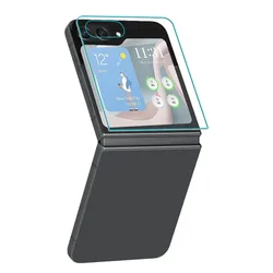 Premium Full - Coverage Screen Protector Set with Camera Lens Protection - Soft TPU Film and Tempered Glass - Galaxy Zflip 5 (Only Back Film Upper)