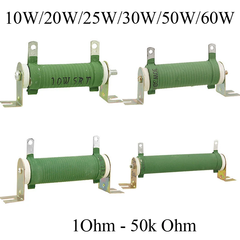 Resistor de Ferida Fixo do Fio do Reostato de Rx20 20 20 20w 25w 30w 30w 30w 50w 60w 10 20 30 47 75 12 200 300 680r 2k 10k