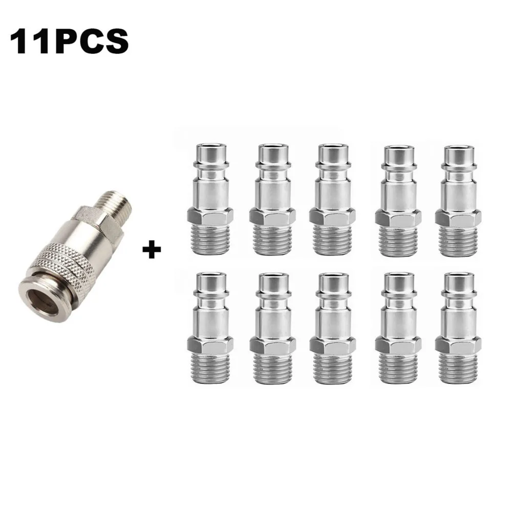 ข้อต่อแบบนิวเมติกยุโรป PM/SM20 มาตรฐาน EU ข้อต่อเร็วสำหรับเครื่องอัดอากาศพร้อมเกลียวตัวผู้ G1/4 1