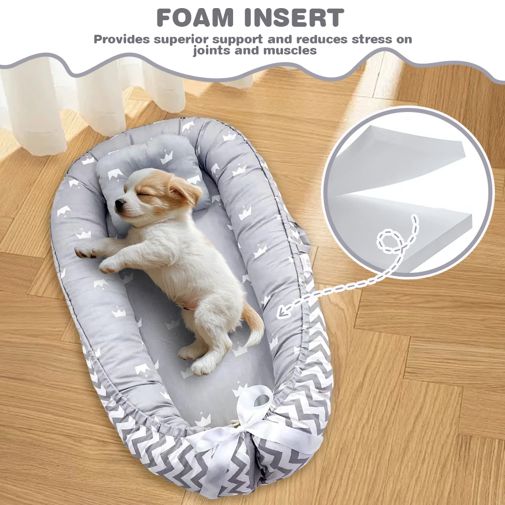 Washable Dog Bed Crate Beds Comfy Kennel Pad with Pillow Soft Cloth Dog Kennel Comfortable Pet Sleeping Mat Pet Sleeping Bed