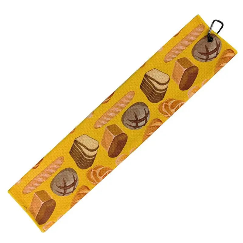 

Полотенце из Микрофибры Для Гольфа тряпка для чистки, ультравпитывающие большие полотенца для гольфа, полотенце из микрофибры с принтом хлеба и карабином