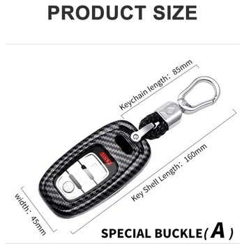 Custodia per chiave auto in ABS in fibra di carbonio per Audi A1 A3 A6l A4L A8l A5 Q5 Q7 portachiavi Remote Smart - Custodia per chiave auto in ABS in fibra di carbonio per Audi A1 A3 A6l