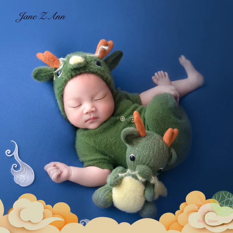 baby-photography-clothing-studio-woolen-knitting-dragon-shape-photog-clothing-hat-romper-doll-dragon-year-shower-gift