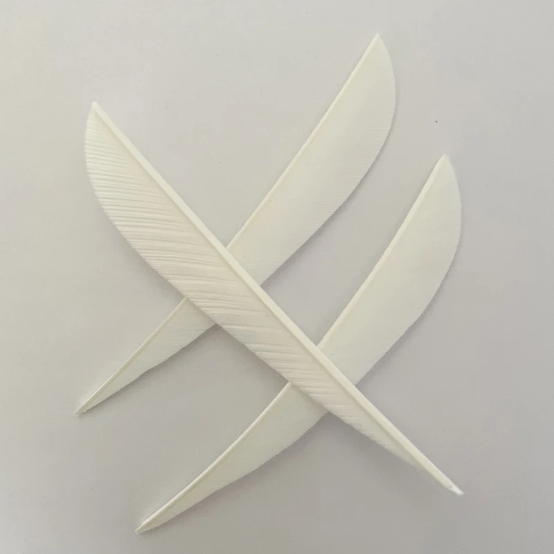 50 Plumes De Dinde Pour Flèches - Blanches - 2/3/4/5 Pouces - Coupe Parabolique Et Bouclier - Neuves