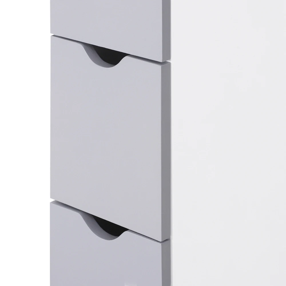 HOMCOM 54" Tall Bathroom Storage Cabinet, Freestanding Linen Tower With 2-Tier Shelf And Drawers, Narrow Side Floor Organizer, W 2