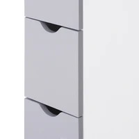 HOMCOM 54" Tall Bathroom Storage Cabinet, Freestanding Linen Tower With 2-Tier Shelf And Drawers, Narrow Side Floor Organizer, W 2