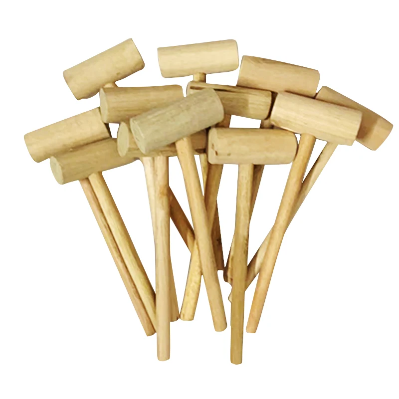 Mini Hammer Woodworking Tool Wooden Kids Toy Pounder