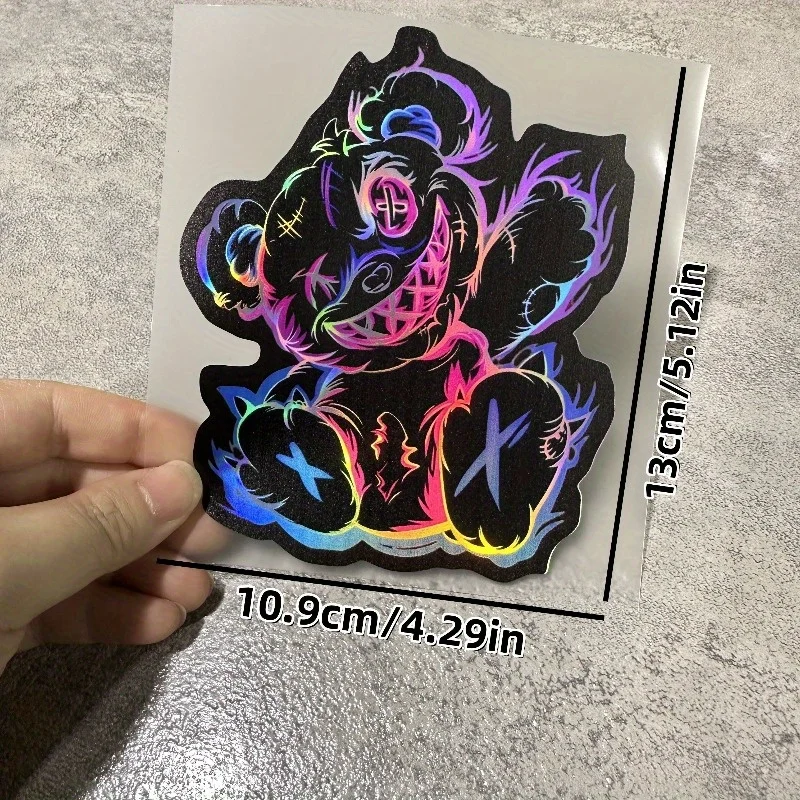 Dark Bear Laser & Evil Cartoon Devil Car Sticker