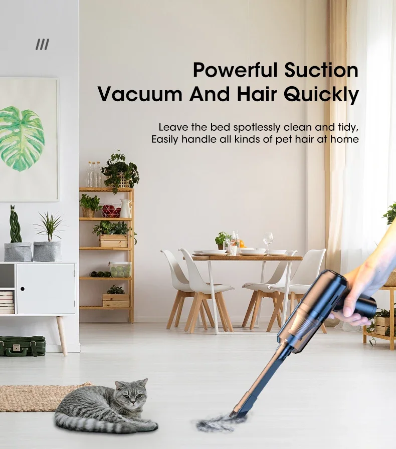 Description Picture 4 of itemCordless Vacuum Cleaner Handheld Home Portable High-Power Vacuum Cleaner Powerful Hair Cleaning Mini USB Dual Use for Home &Car