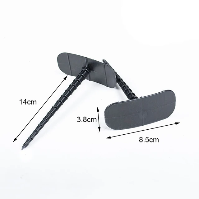 10 db Kerti Őrölt Körmök 14 Cm/5,5 Hüvelykes Műanyag Rögzítő Üvegházhatású Film Tüskés Gyomnövény Szőnyegbetét Pázsit Ív Padlószövet Tét - Image 3