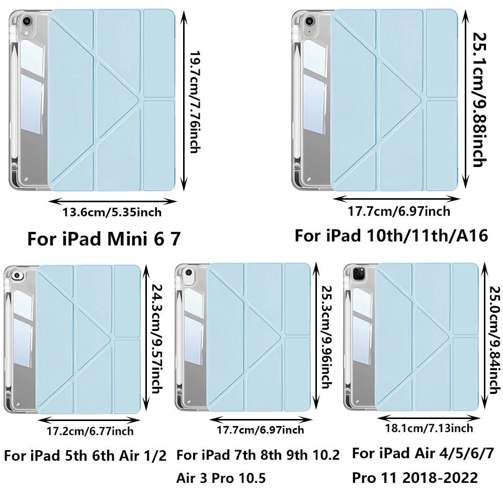 Fold Crystal Clear Case for iPad - Ultra Slim Protective Cover