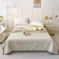 100% Cotton gauze blanket Queen King Size bed linen Jacquard bed plaid stitch Coverlet home bedding Bedspread on the bed Sheet 2