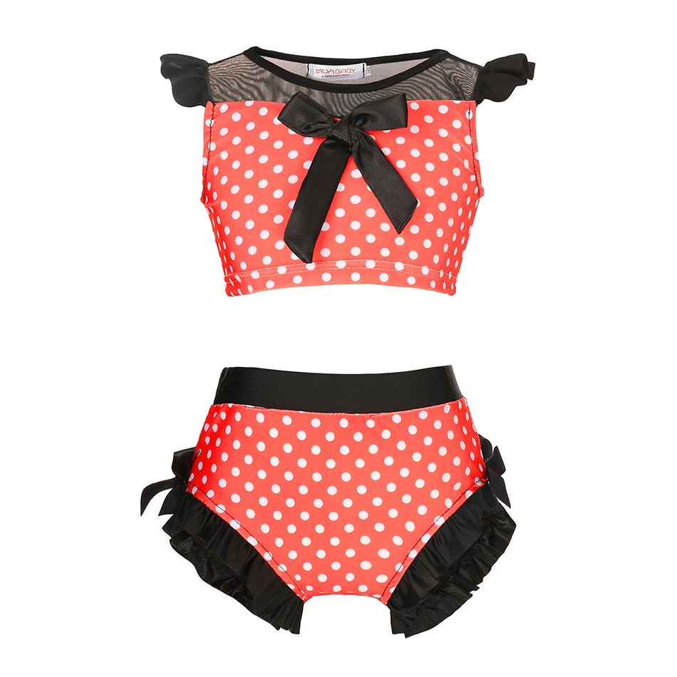 Disney-Conjunto de vestido de baño de princesa para niña, bañador de Minnie Mouse, Blancanieves, 2 piezas