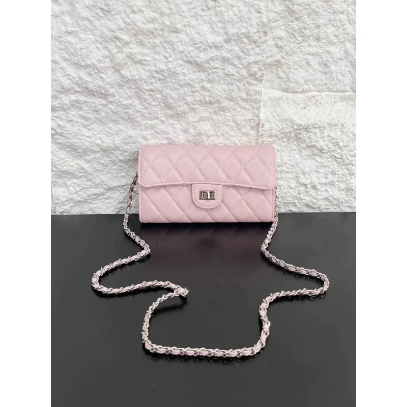 Women's Mini Crossbody Bag with Diamond Lattice Chain High Sense Small Square Bag New Trendy Ins Style Wallet