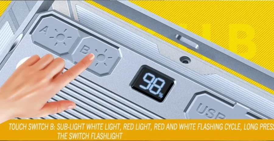 Description Picture 6 of item4000maH High Power LED Camping Light Type-c Rechargeable Portable Flashlight Strong Light Magnet Emergency Torch Tent Light