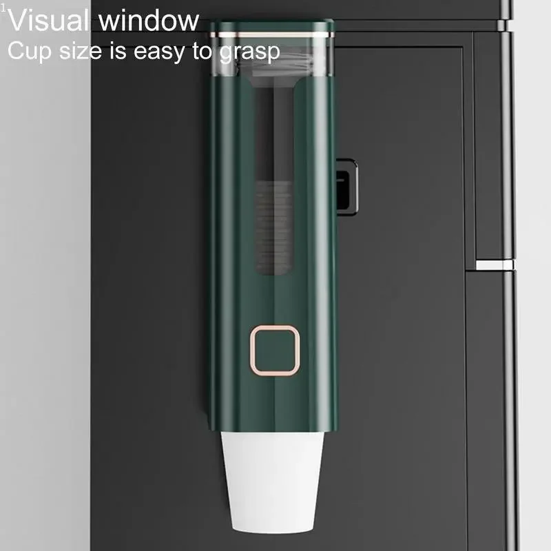 Disposable Paper Cup Storage Holder Wall-mounted Rack Plastic Light Luxury Punch-free Automatic Cup Extractor Household Accessory