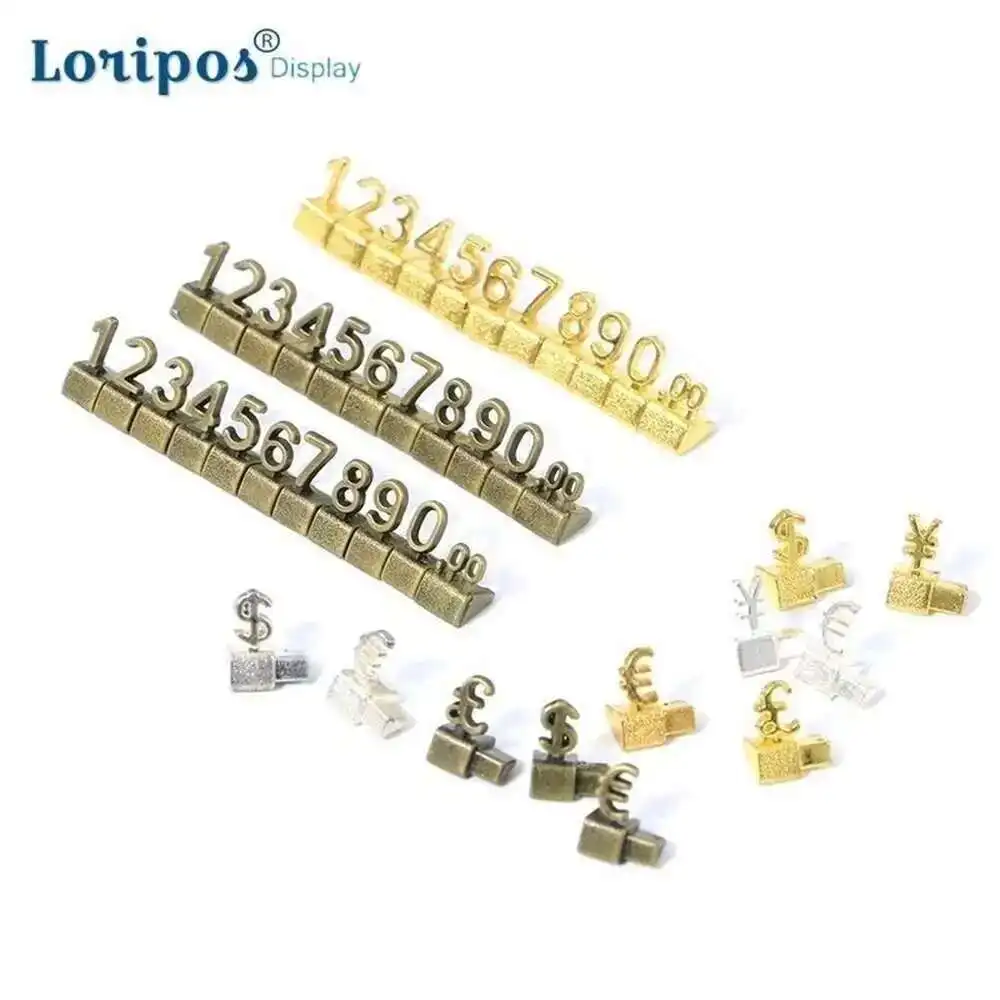 Luxury 3d Metal Shelving Adjustabletag Callouts Price Display Euro Pound Price Numeral Cubes Assembly Lable Blocks Stick