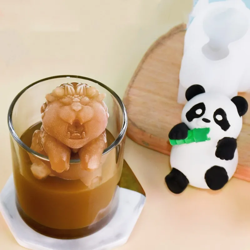 Bamboos Panda Silicone Ice Mold Peach Cat Hugs Ice Cube Mold Cheese Stick Popsicles Maker Household Cream Tool