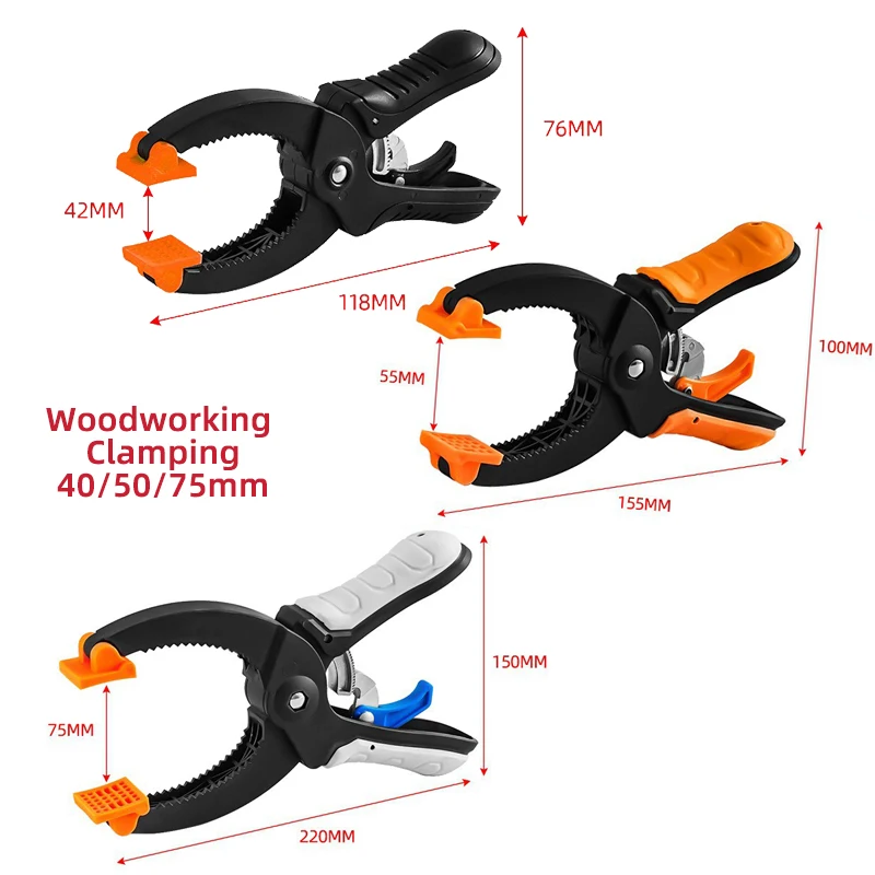 Woodworking Spring Clamps Multipurpose Durable Fast Ratchet Woodworking Clamping 42/55/75mm for Home Improvement Arts and Crafts 12pcs socket wrench set drive ratchet wrench spanner for bicycle motorcycle car repairing common sockets home repair combination