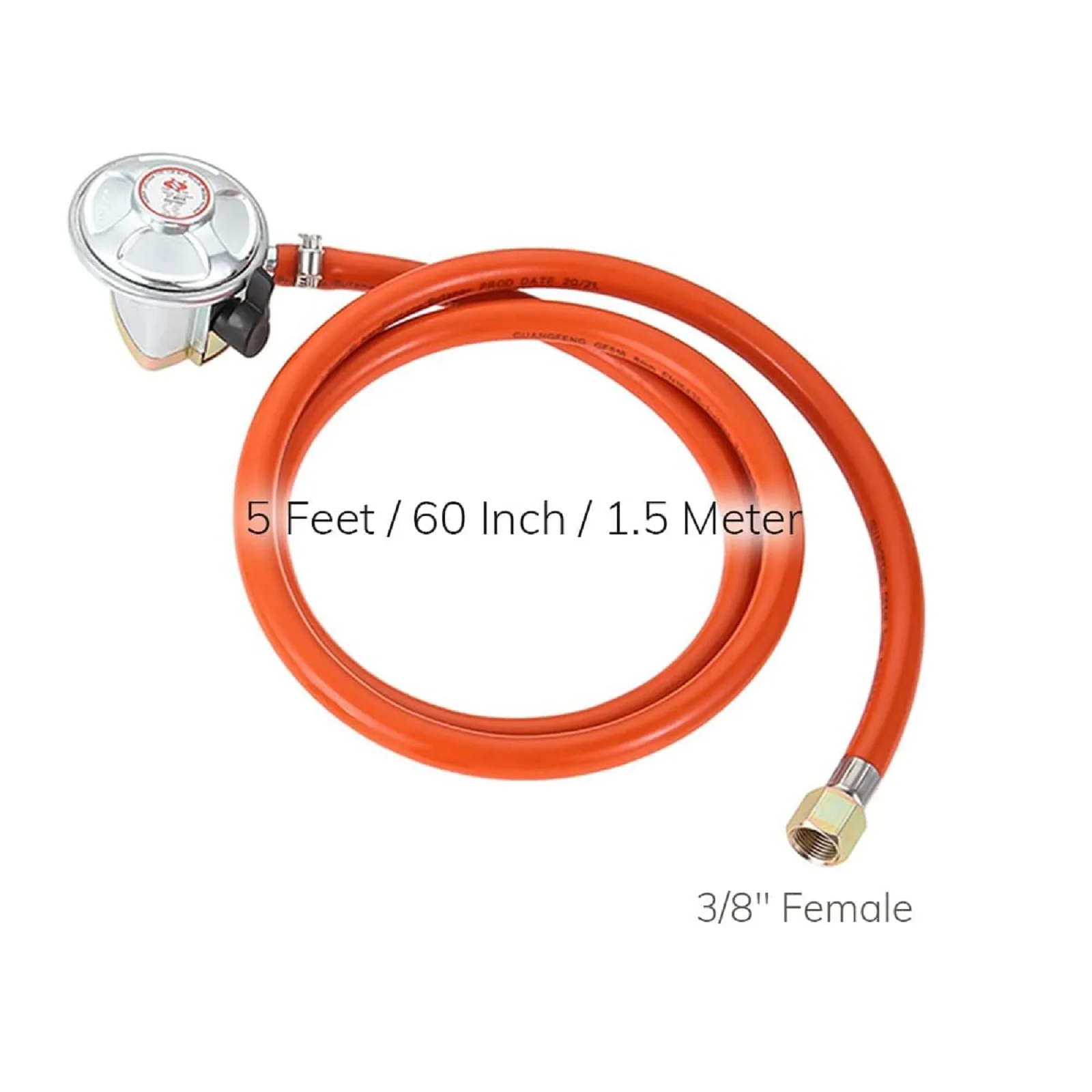 Fire Pits BBQ Patio Propane Butane LPG Gas Hose 27mm Clip on 37Mbar 1.5Kgh Regulator 3/8\