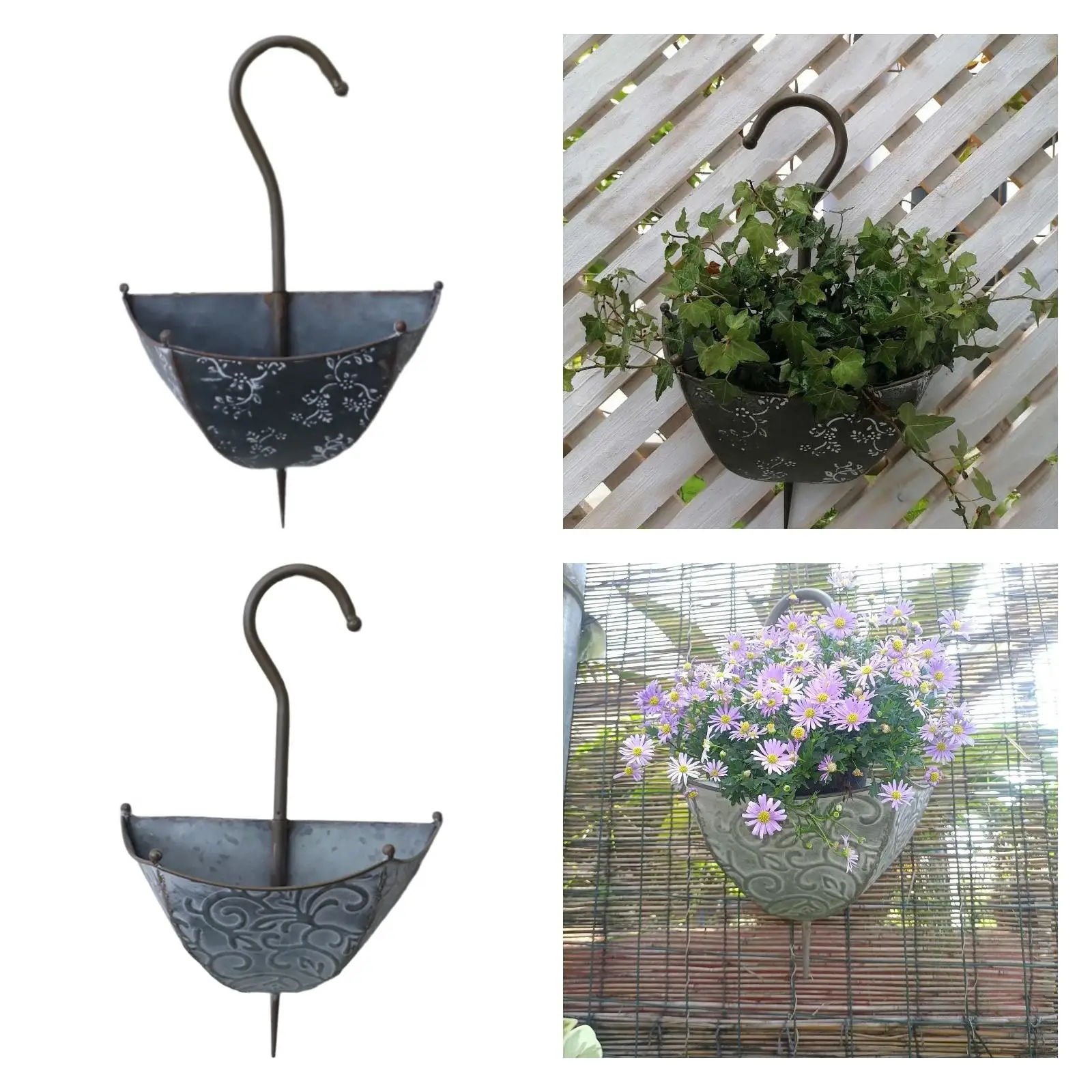 Iron Wall Planter Umbrella Shape Hanging Flowerpot Decorative Garden Decor for Balcony and Courtyard Walls Iron Wall Planter Umbrella Shape Hanging Flowerpot Decorative Garden Decor for Balcony and Courtyard Walls