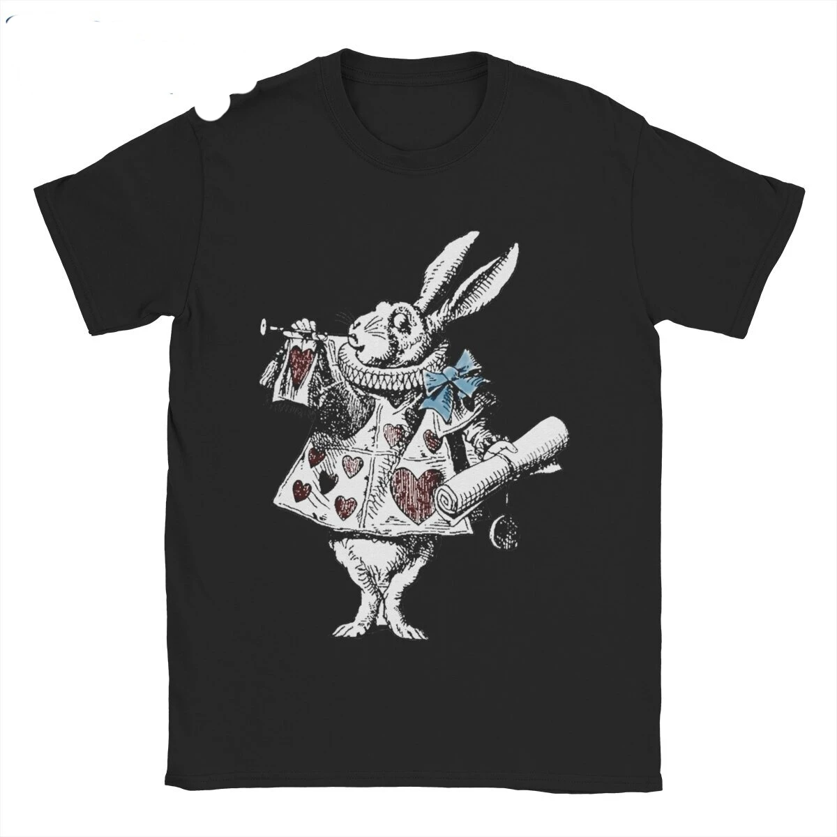 이상한 나라의 앨리스 흰 토끼 티셔츠 남성용, 100% 코튼 빈티지 티셔츠, 라운드 칼라 티, 생일 선물 의류 Best5 이상한 나라의 앨리스 흰 토끼 티셔츠 남성용, 100% 코튼 빈티지 티셔츠, 라운드 칼라 티, 생일 선물 의류 Best5