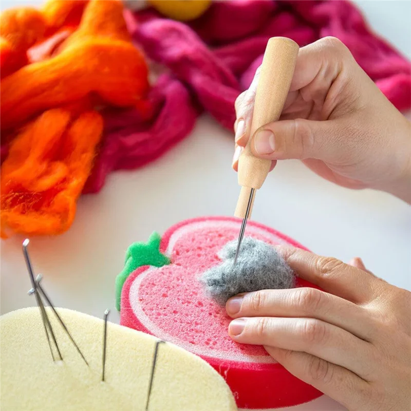 Durable 16Pcs Needle Felting Tools Poking Felting Needle Handles Replacement Punch Holder Wool Needles Handles