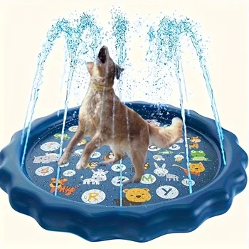Heavy-duty Outdoor Pet Bath Basin with Water Spray Function - Anti-slip Dog Water Play Cooling, water spraying, and ice cooling 1