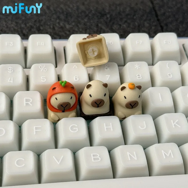 MiFuny Keycaps Custom Capybara Artisan Anime Keyboard Cap Resin KeyCaps for Mechanical Keyboard Accessories Cute Keycap 1PC Gift