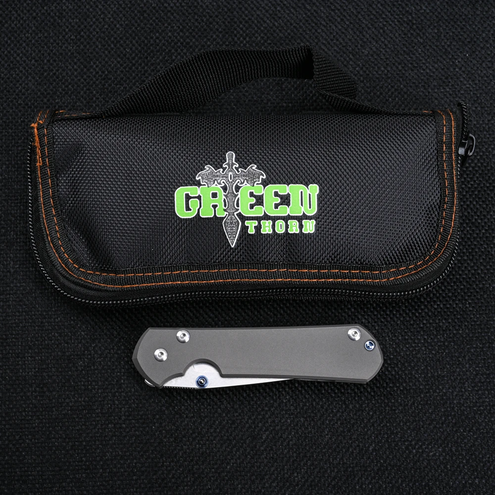Green Thorn Folding Knife Small Sebenza 31 VG10 Stonewashed