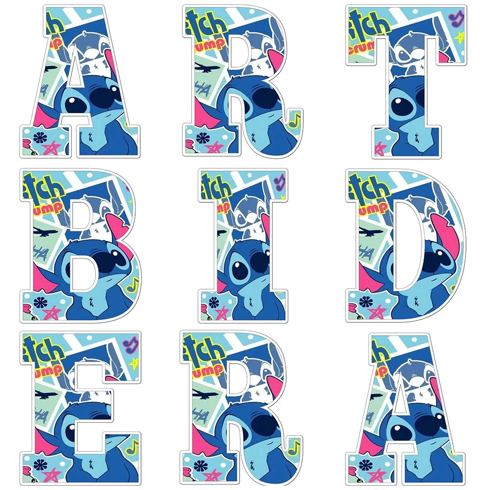 

Disney Cartoon Stitch Alphabet Text Wall Art Canvas Painting Posters and Prints Wall Pictures for Living Room Decor