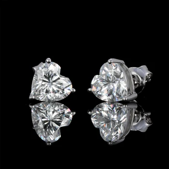 1-4Carat Heart Cut Moissanite Stud Earrings with GRA Certificate 925 Sterling Silver Heart Solitaire Ear Stud for Women Jewelry 3