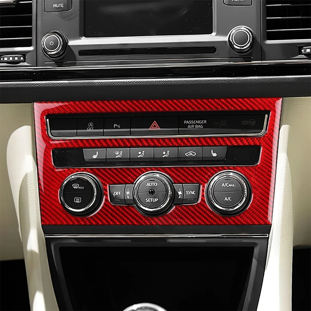 시트 레온 MK3 2013 2014 2015 2016 2017 2018 2019 2020 리얼 소프트 카본 파이버 스티커 LHD RHD 자동차 센터 AC 버튼 패널
