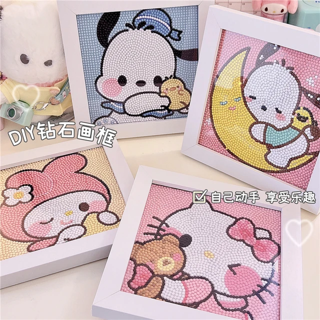 Sanrio Hello Kitty Melody Pom-Pom Purin Pochacco Kawaii Diamond Painting  DIY Handmade Rhinestone Sticker Girl's