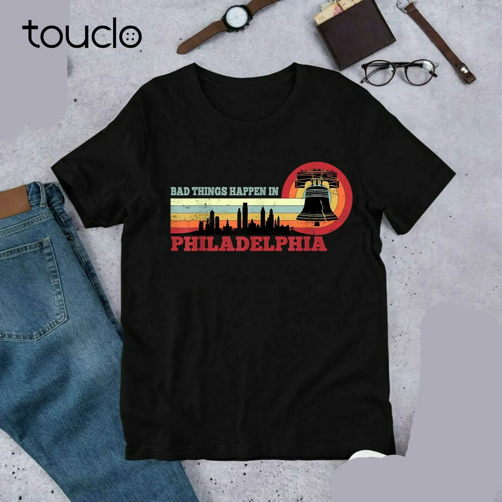 

Bad Things Happen In Philadelphia Retro Vintage T Shirt unisex