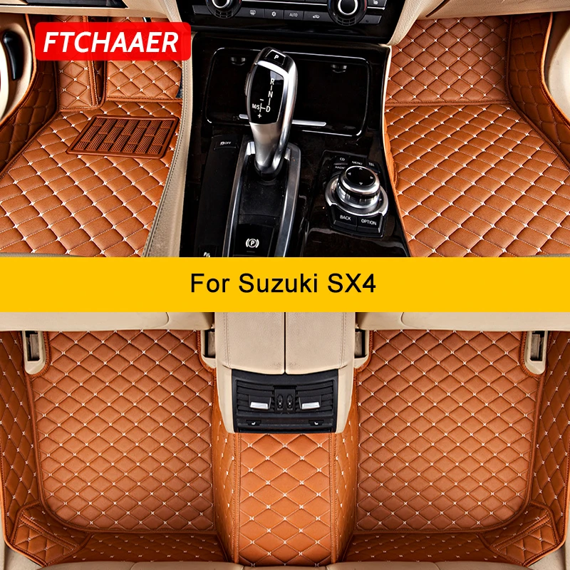 

FTCHAAER Custom Car Floor Mats For Suzuki SX4 Auto Carpets Foot Coche Accessorie