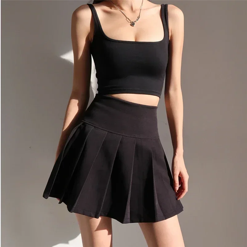 American School Y2k Style Summer Short Pleated Skirt For Women 2024 High Waist Sexy Hotsweet Mini Skirts Female 6