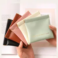 Fashion Simple Lipstick Makeup Bag Mini PU Jewelry Handbag Travel Portable Storage Bag for Women Girls L/M/S Size 1