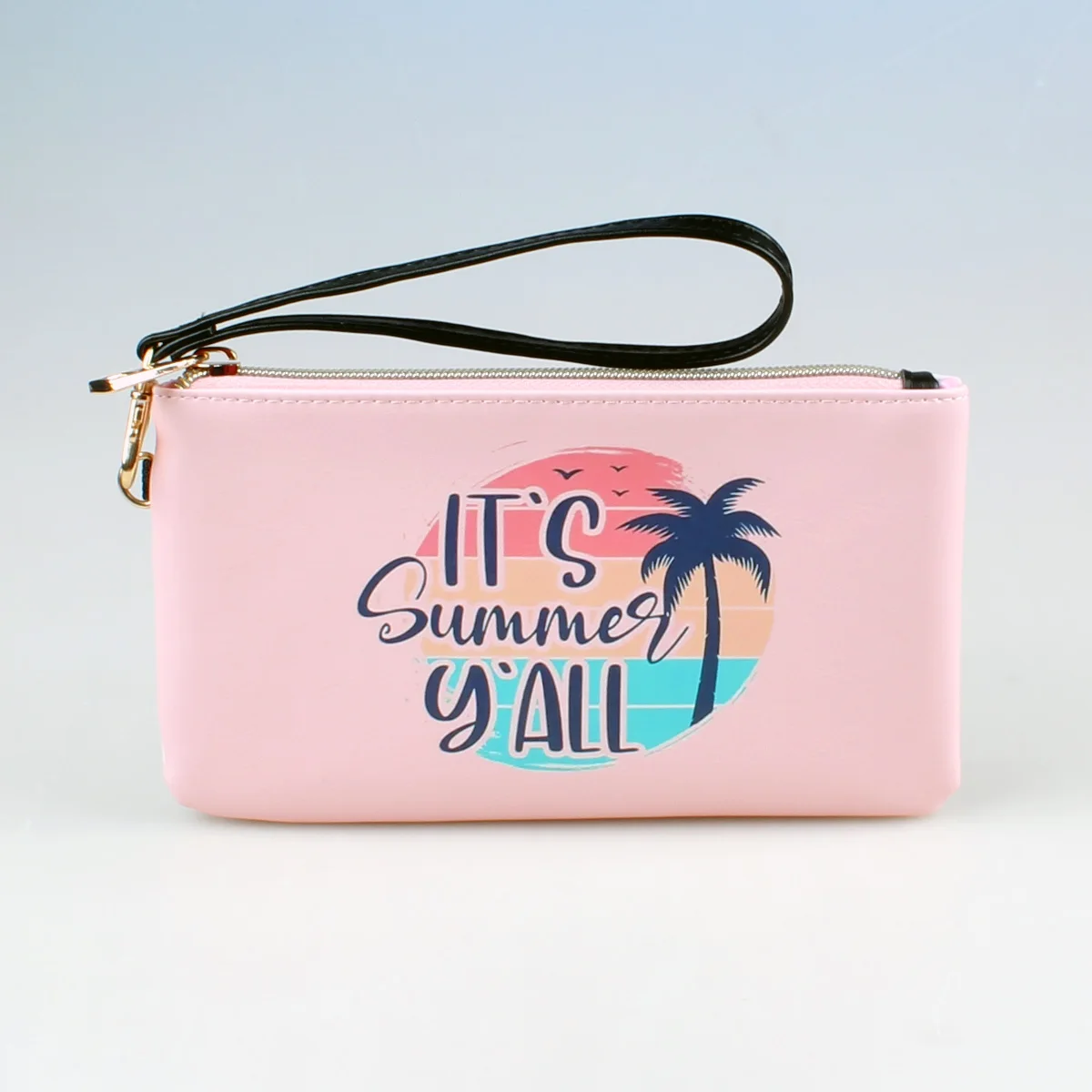Coconut Tree Printing Wallet,Fashion wrist makeup bag, zero wallet