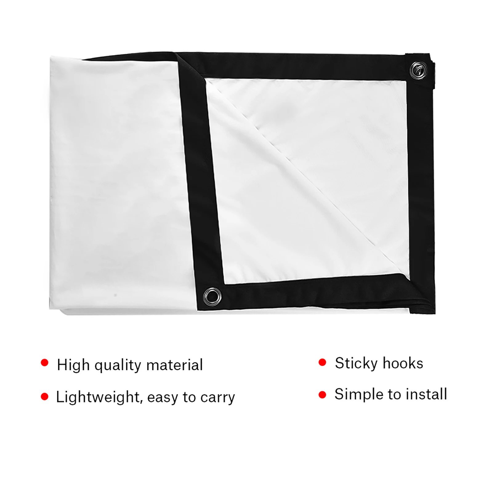 Projector Screen Diagonal 60100 Inch Portable Foldable Noncrease White Projector Curtain Projection Screen 4:3 TW