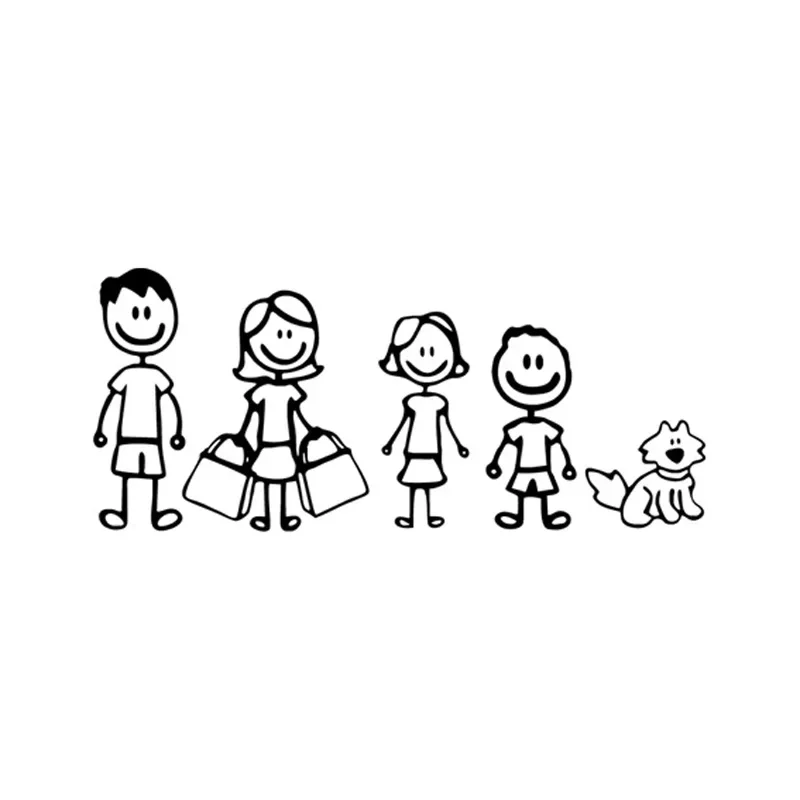 Car Sticker  Fashion We Are FAMILY Car Sticker Cartoon Motorcycle Vinyl Decals Waterproof  PVC 15cm