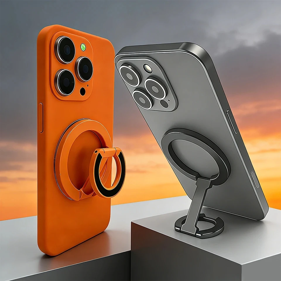 Ultra Thin 360° Rotatable Magnetic Ring Holder with Double-Sided Strong Grip
