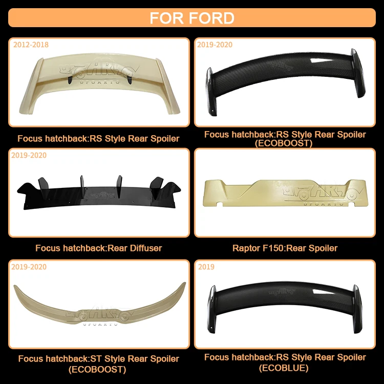 Spoiler per auto in plastica ABS in fibra di carbonio portellone posteriore ala cabina Spoiler per Ford Raptor F 150 F150 2015 2016 2017 2018 2019 2020 - immagine 4