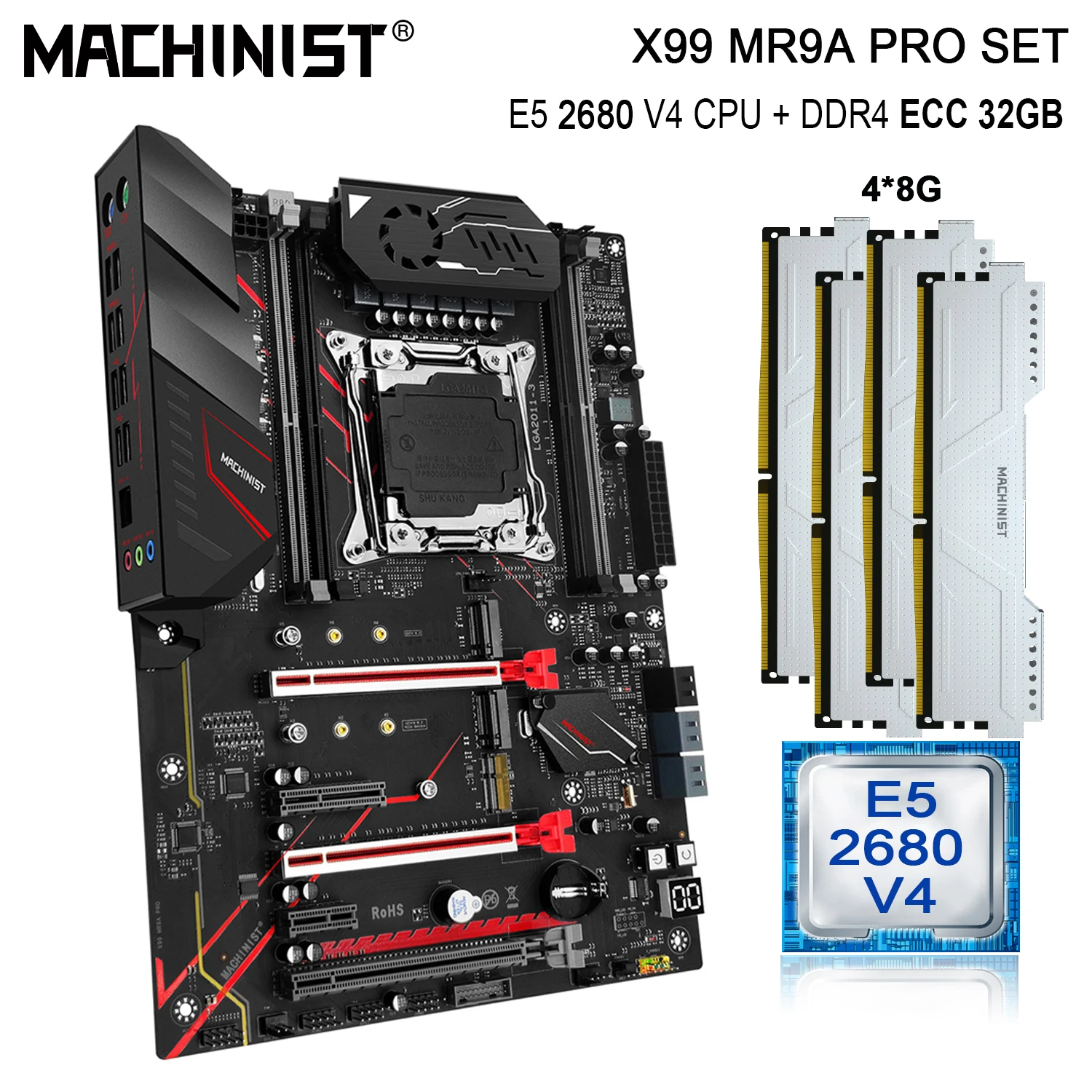 Kit Carte mère X99 LGA 2011-3 Processeur Xeon E5 2680 V4